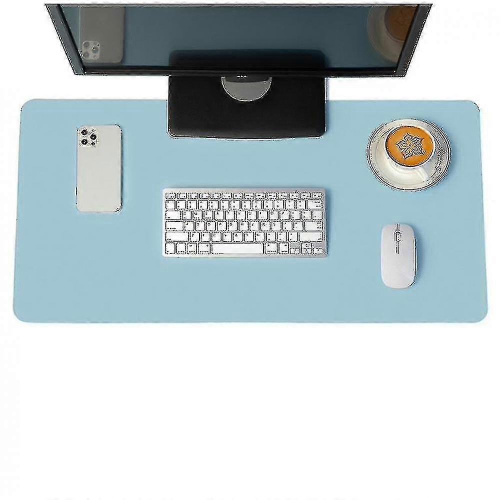 Desk Protector Mat - Dual Side Pu Leather Desk Mat Large Mouse Pad(blue)