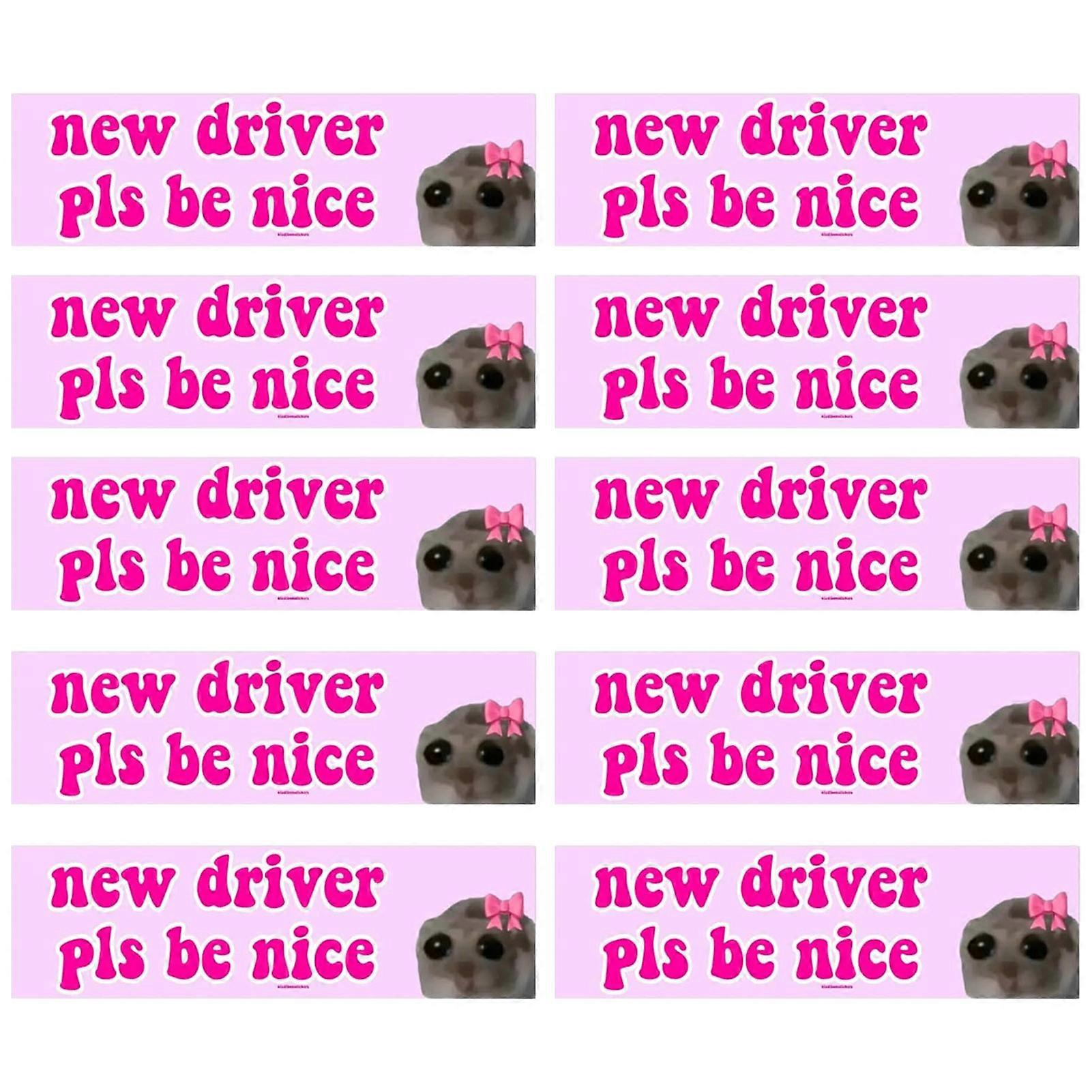 10Pcs Car Sticker Self Adhesive Strong Stickiness Waterproof Easy Peel Funny Meme Sticker New Driver Car Decal