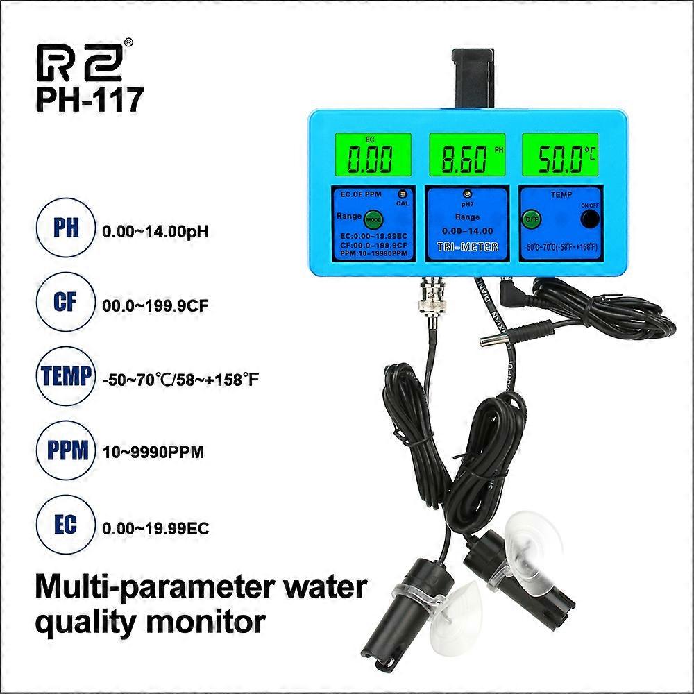 PH/EC Meter Monitor Detector Aquarium Digital Multifunction Water Quality Tester For Swimming Pool Acidity Meter PH Monitor