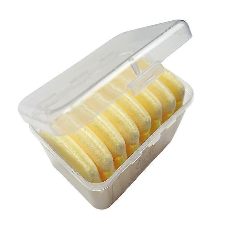 8pcs Triangular Powder Puff - Washable Makeup Sponge - yellow