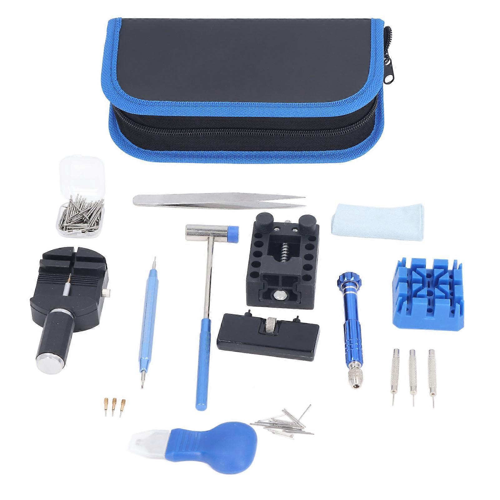 ערכת תיקון שעון 187pcs סט כלים להסרת קישור רצועת שעון פלסטיק מפלדת אל-חלד עבור שען