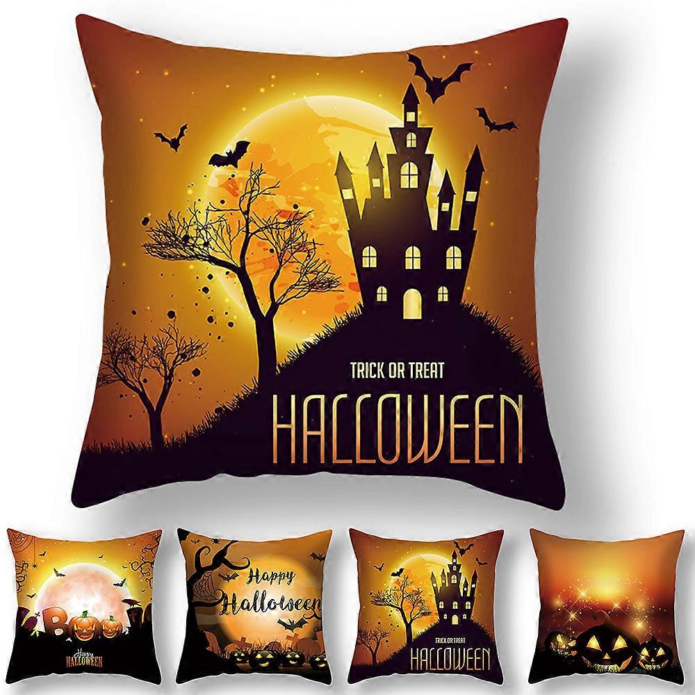 Halloween Pumpkin Printed Cushion Cover Happy Halloween Decoration Sofa Pillow Cases Festive Decors