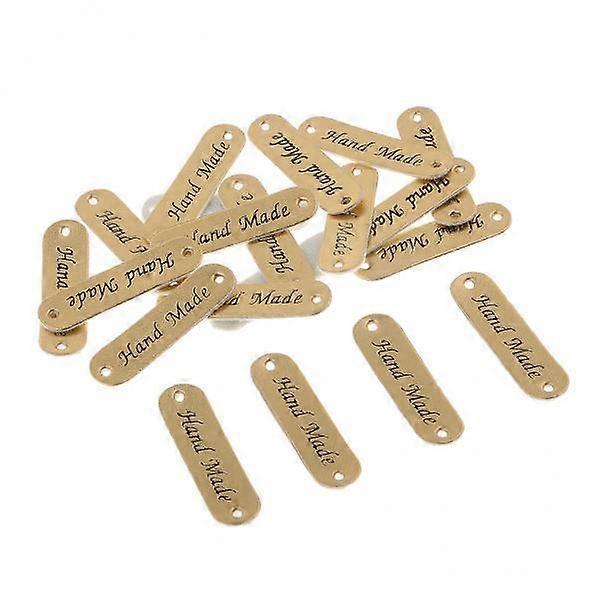 8x20pcs Retro Synthetic PU Leather Tag DIY Handmade Sew Label Patches Gold