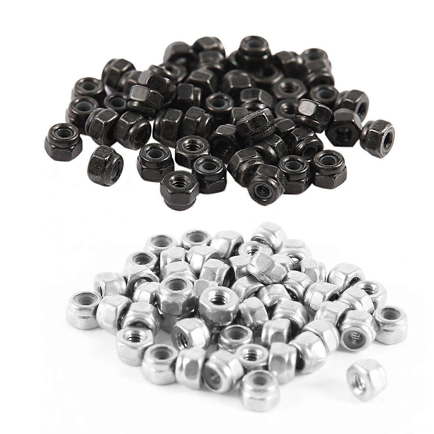100 Pcs Nuts:50 Pcs M2 Zinc Plated Nylock Nylon Insert Hex Lock Nuts & 50 Pcs Hardware Hex Locknut