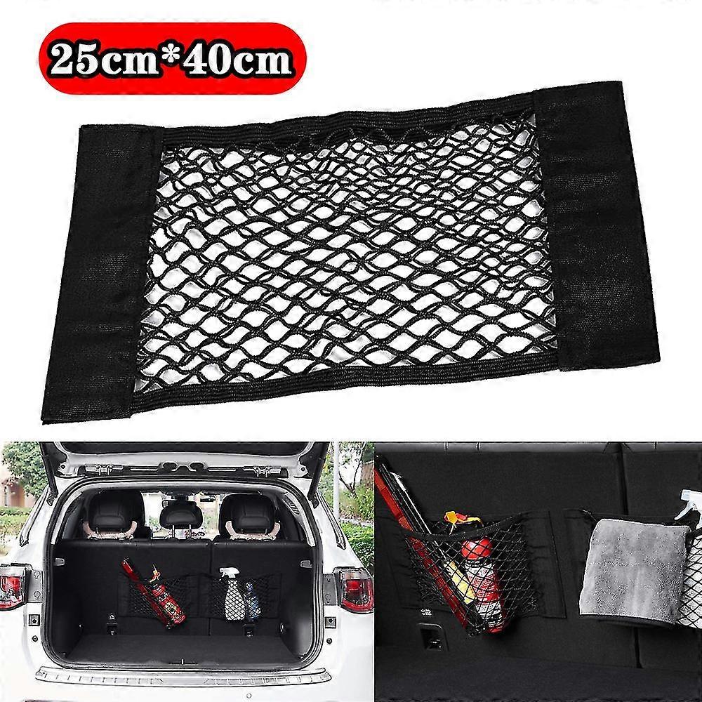 Car Back Rear Trunk Seat Elastic String Net Magic Sticker Mesh Storage Bag Pocket Car Organizer Seat Back Bag Luggage Net Holder