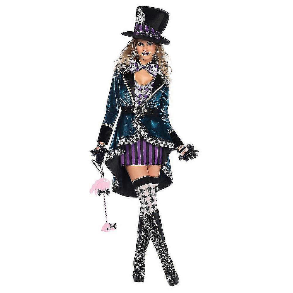 Kvinners Alice Mad Hatter Voksen Magiker Performance Kostyme Sceneopptreden Kostyme Jul