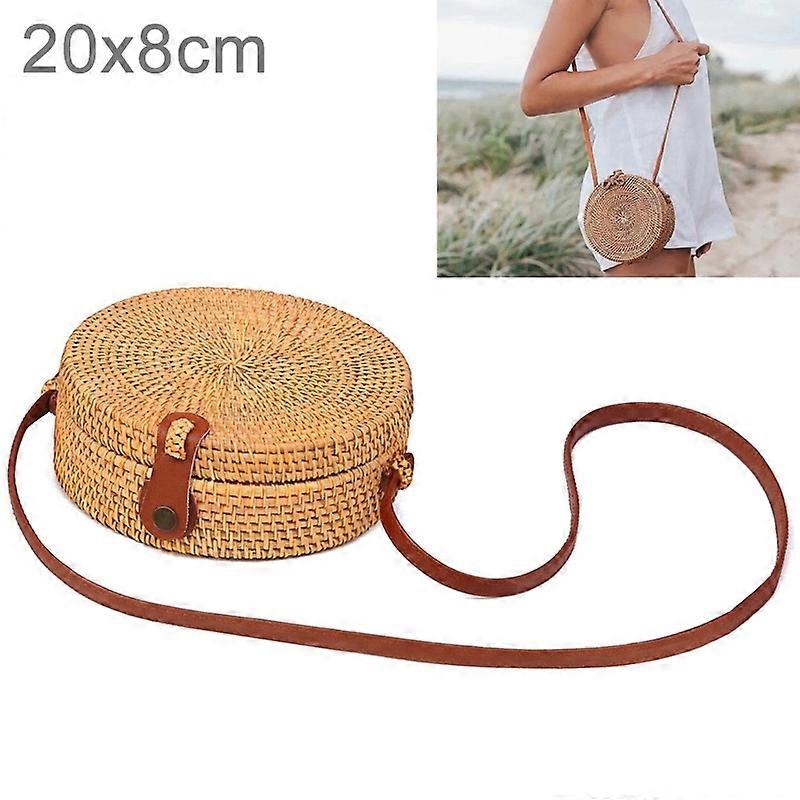 Ladies Retro Handmade Rattan Diagonal Bag