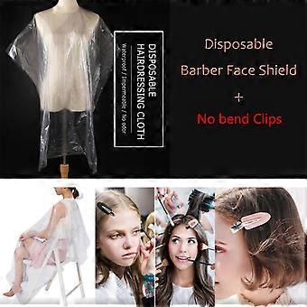 300Pcs Disposable Hair Cutting Cape Cloth Hair Salon Gown Capes with Clips
