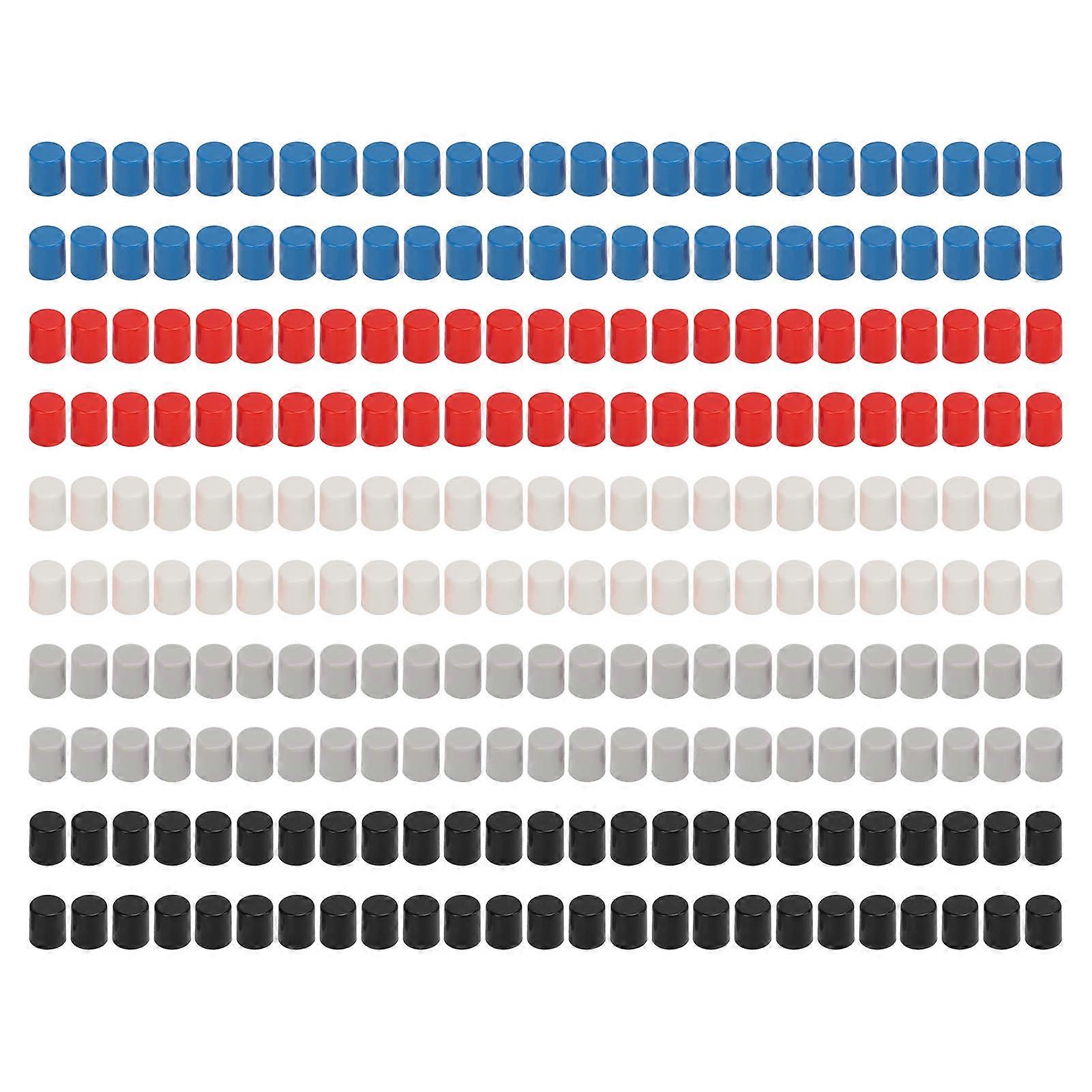 250PCS Push Button Caps ABS Plastic 6 Pin Power Self Locking Switch Caps Multiple Colors