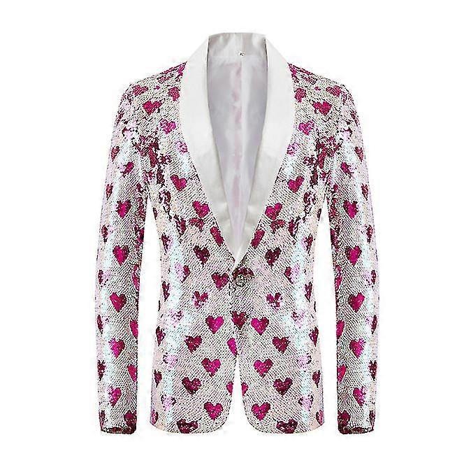 Men's One Button Sequin Dress Suit Jacket