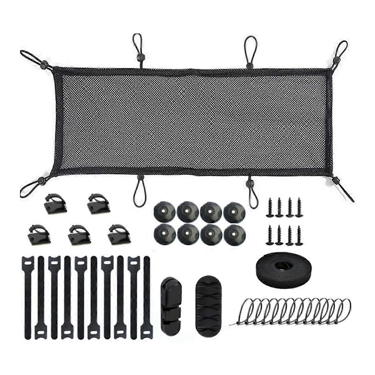 Under Desk Cable Management Net Kit,Capacity Cord Organizer Net Under Desk,Flexible Polyester Mesh