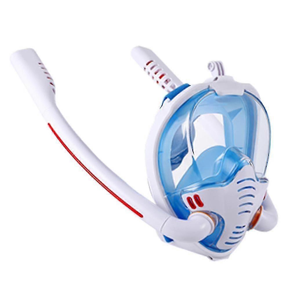 Snorkling Mask Dubbelrör Silikon Full Torr Dykmask Vuxen Simning Flerfärgad Valfritt