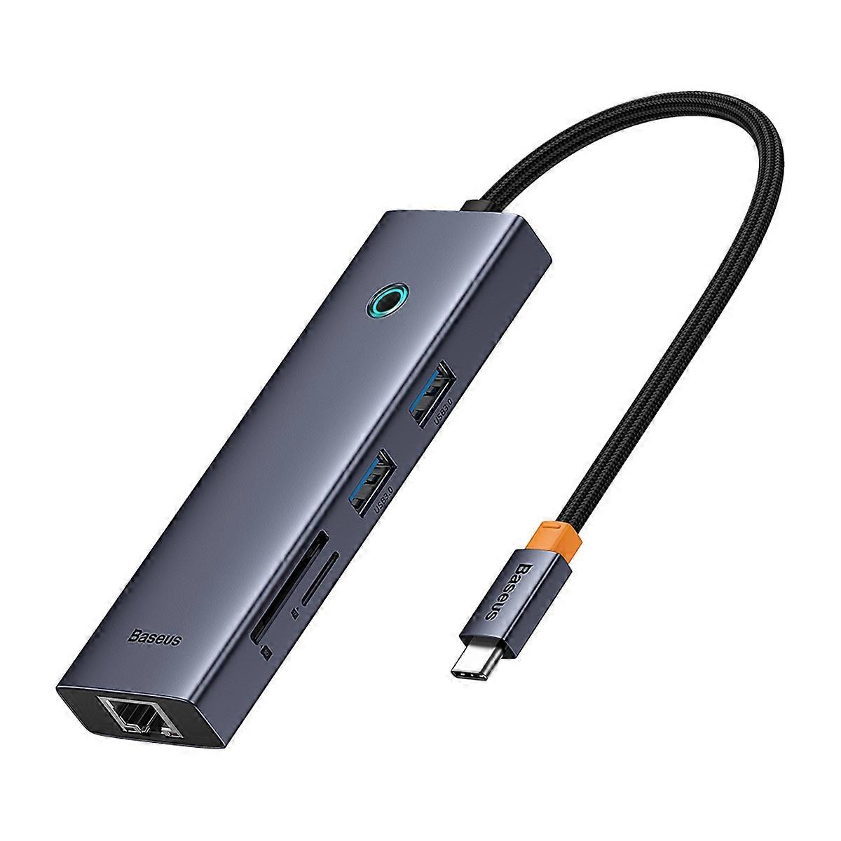 BASEUS BS-OH112 Type-C Hub to HD 4K 60Hz Video Output,2xUSB 3.0,RJ45 Ethernet Port,PD 100W,SD TF