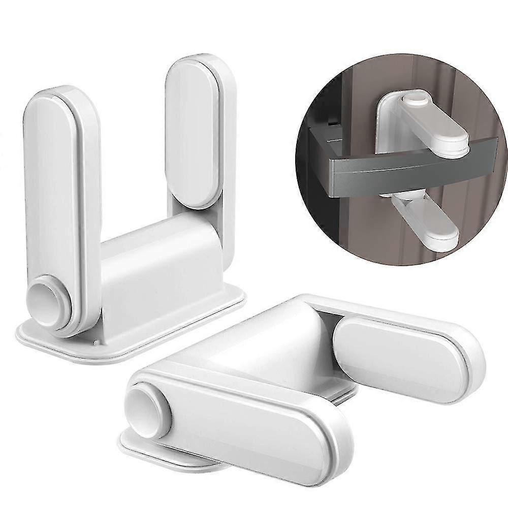 2 Pcs Rotatable Window Lock, Anti-Opening Protection Lock, White