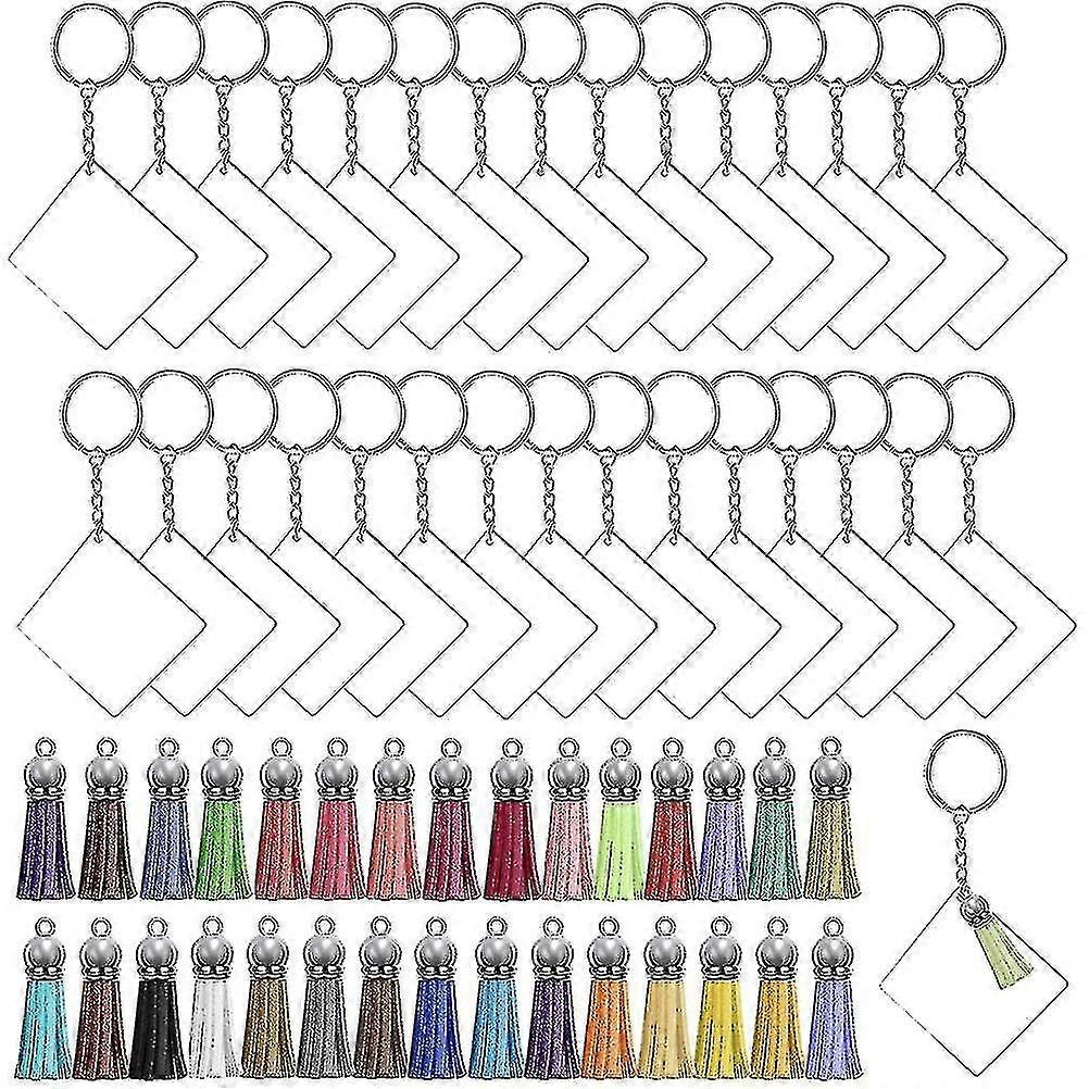 1set Diy Tassel Keychain Material Key Ring Accessory Craft