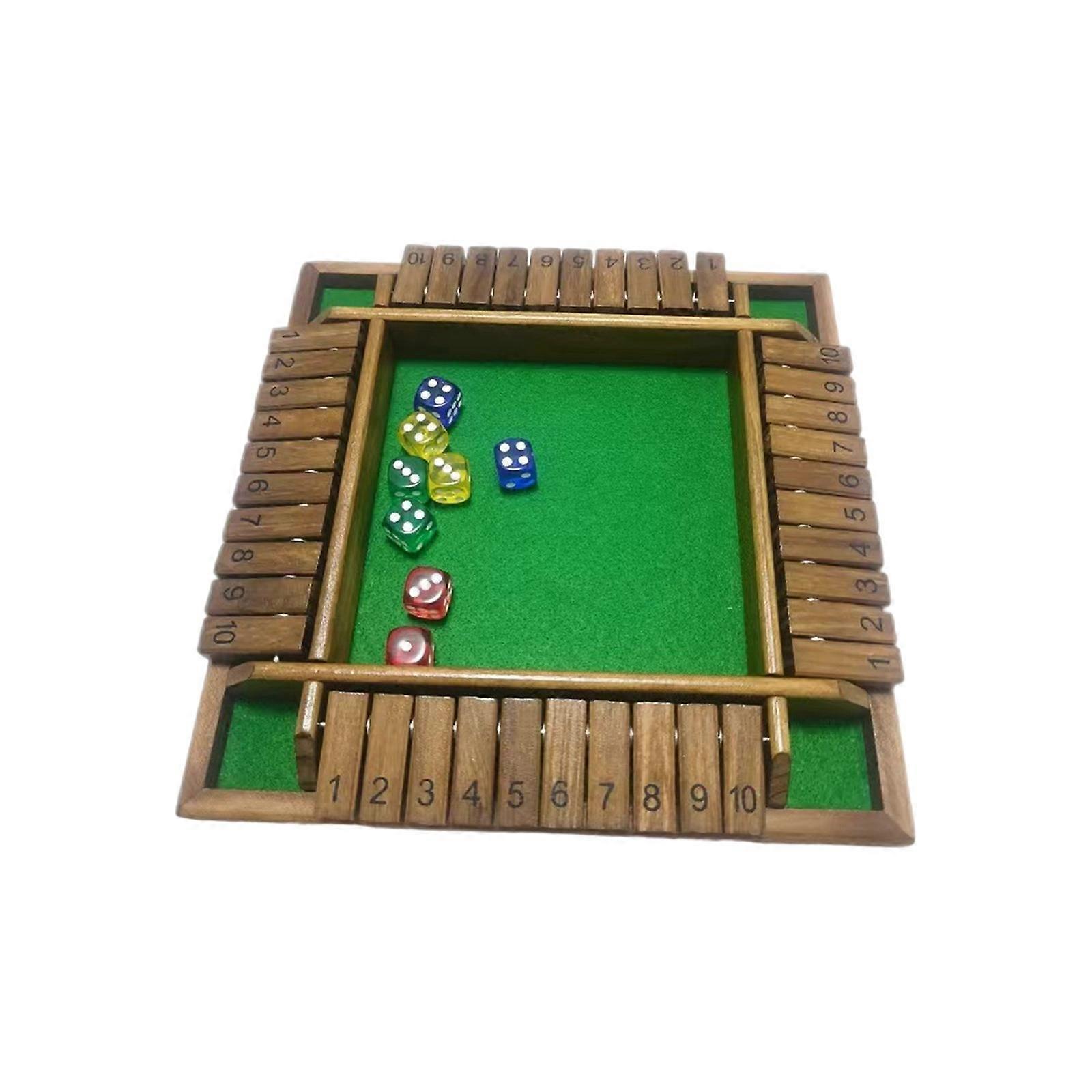 Shut The Box Dice Game Wooden Craft Game Props Tabletop Game for Home Adults Wood color