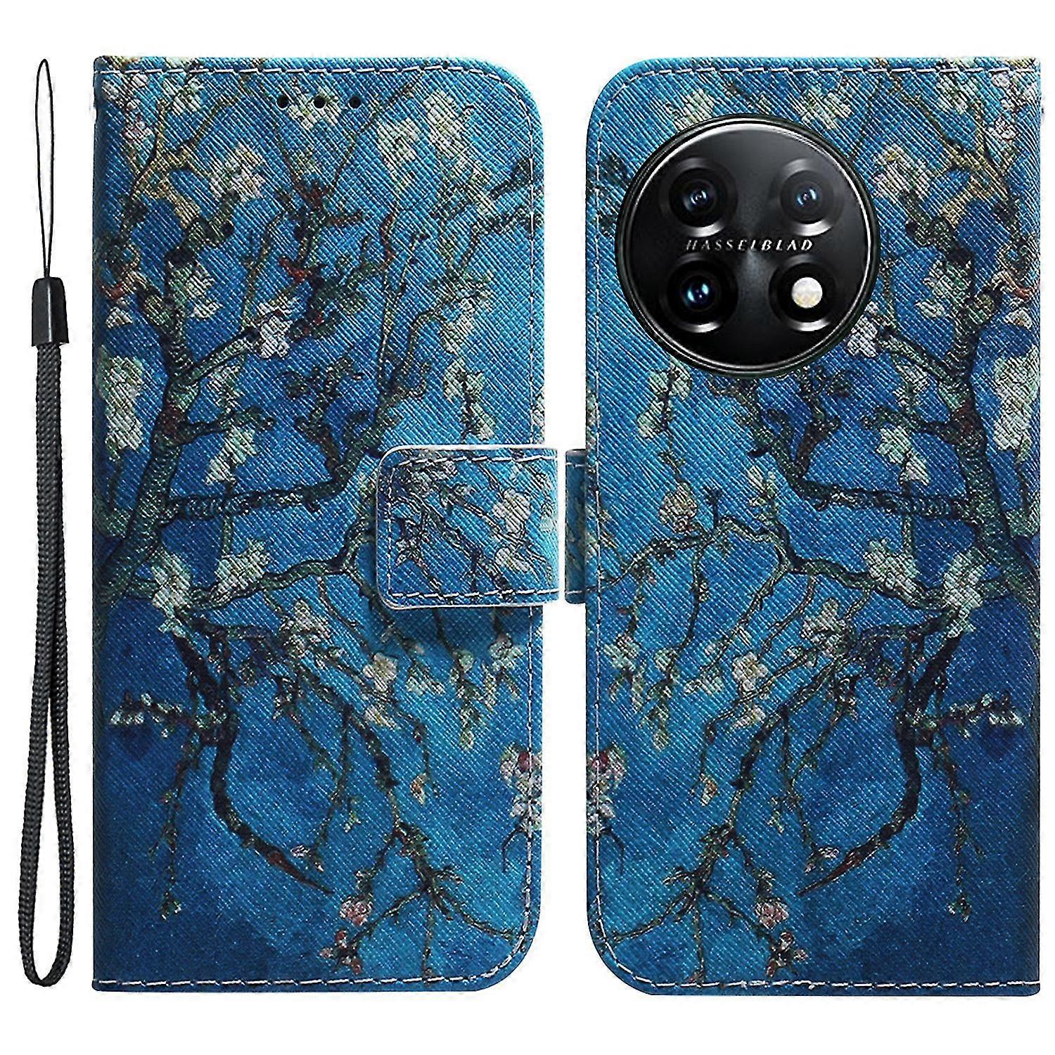For Oneplus 11 5g Anti-fall Pu Leather Phone Case Pattern Printing Stand Flip Wallet Cover With Strap