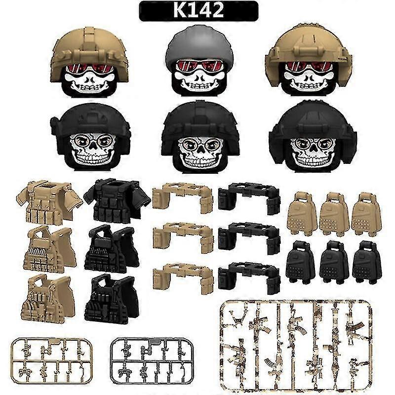 Ghost Commando Special Compatible Withces Building Blocks Army Soldier Figures Military Weapon Vest Bricks Accessories Children's Toys Zekai