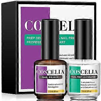 Nail Prep Dehydrator Nail Primer, 2st * 15 Ml Professionell Nail Prep Primer Snabb lufttorkning