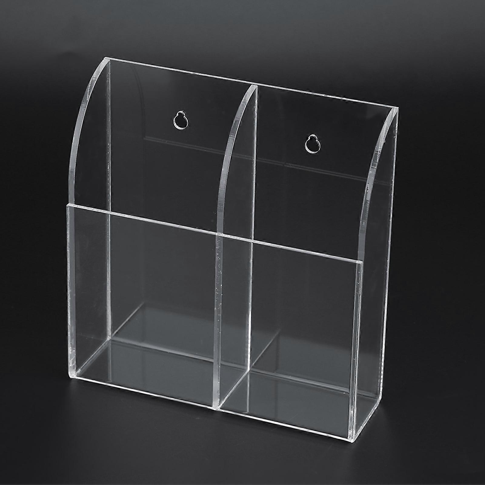 2 Pack Acrylic Wall Mount Air Conditioner Remote Control Holder Storage Box Case