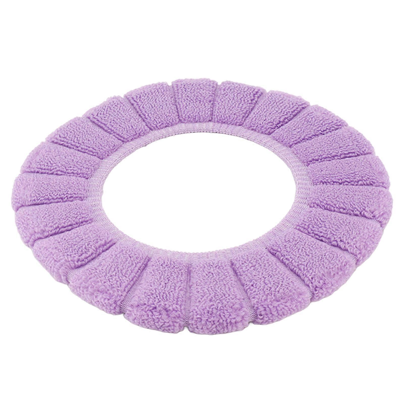 Purple Non Slip Washable Toilet Seat Cover - Soft Warm Comfortable Reusable Pad