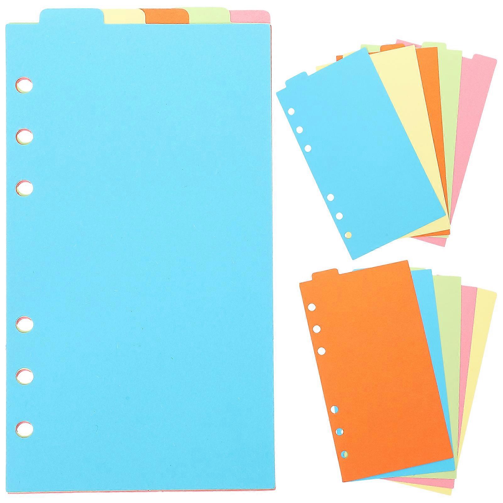 6 Sets of Refill Paper Colorful Binder Dividers Organizer Paper Dividers Durable Refill Paper School