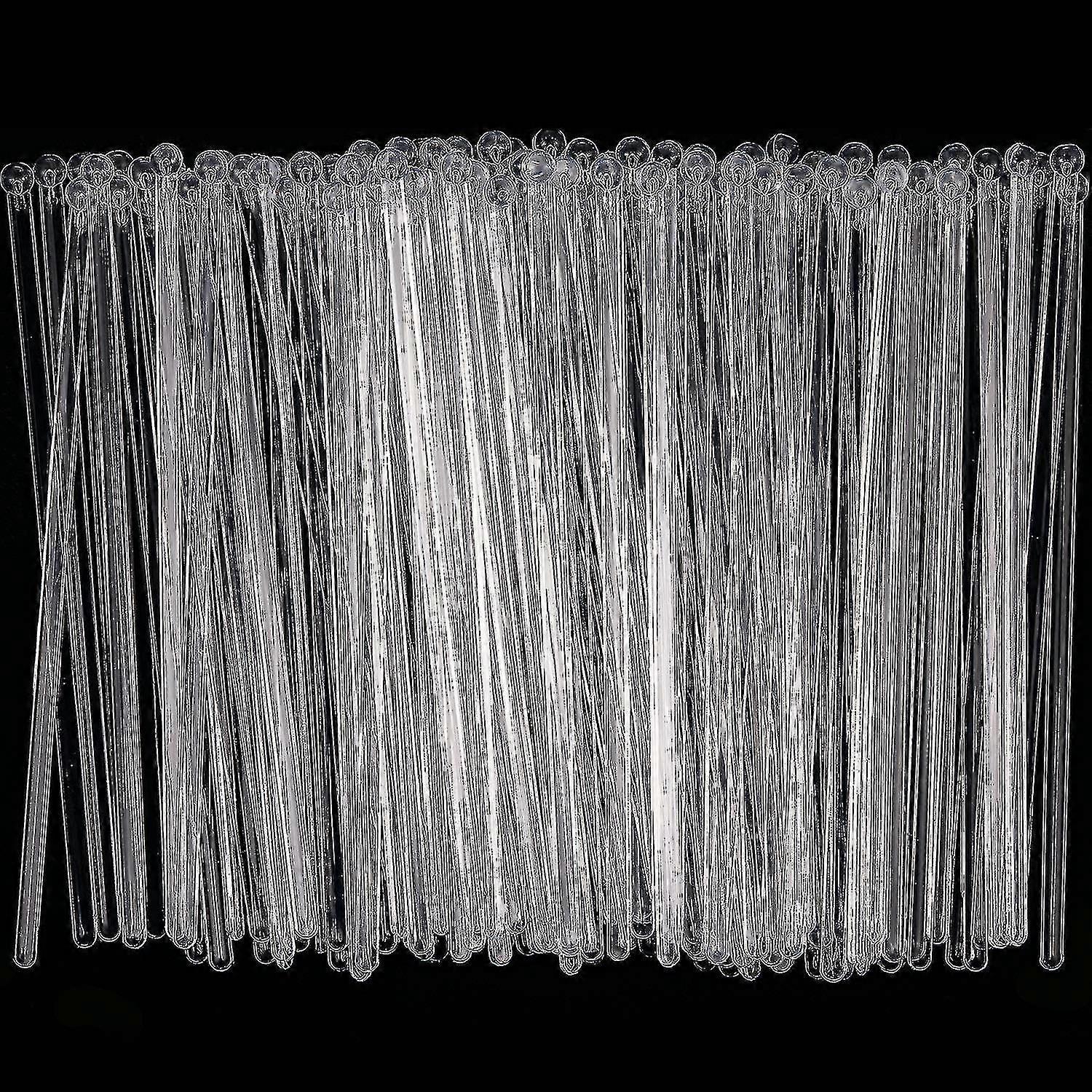Clear Crystal Swizzle Sticks 100 stycken engångsplast rund topp