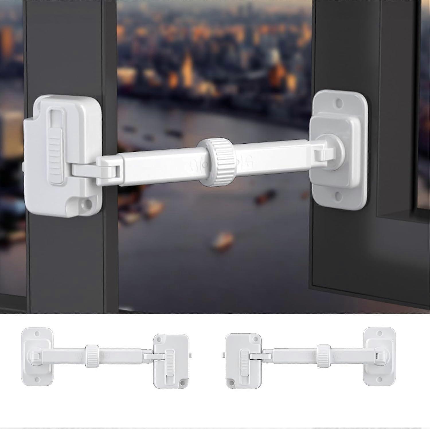 Child Proof Window Restrictor, Adjustable Baby Safety Window Lock, Window Safety Locks for Toddlers & Pets, Easy to Install suitable for door, washing