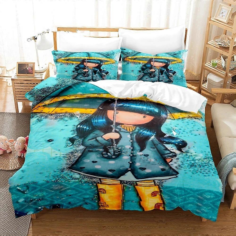 o1377 ملاءات سرير طقم غطاء لحاف سانتورو جورجوس بالحجم الكامل مجموعة مفروشات فتاة جميلة سانتورو جورجوس بنات غطاء لحاف ملاءات سرير fVV1377