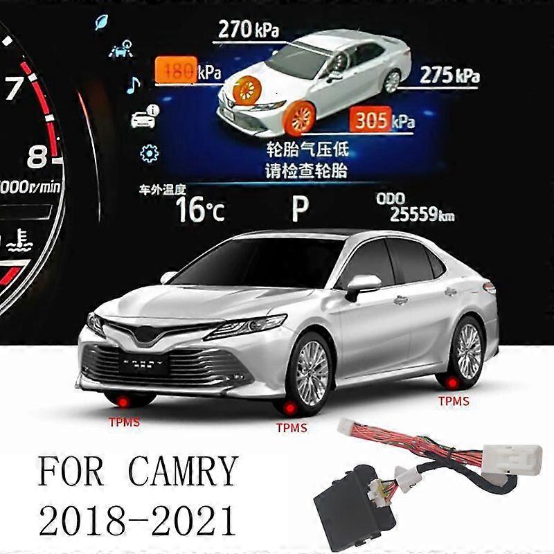 TPMS Tire Digital LCD Display Auto Security Alarm Tyre Pressure For Toyota Camry 2018 2019 2023 2023