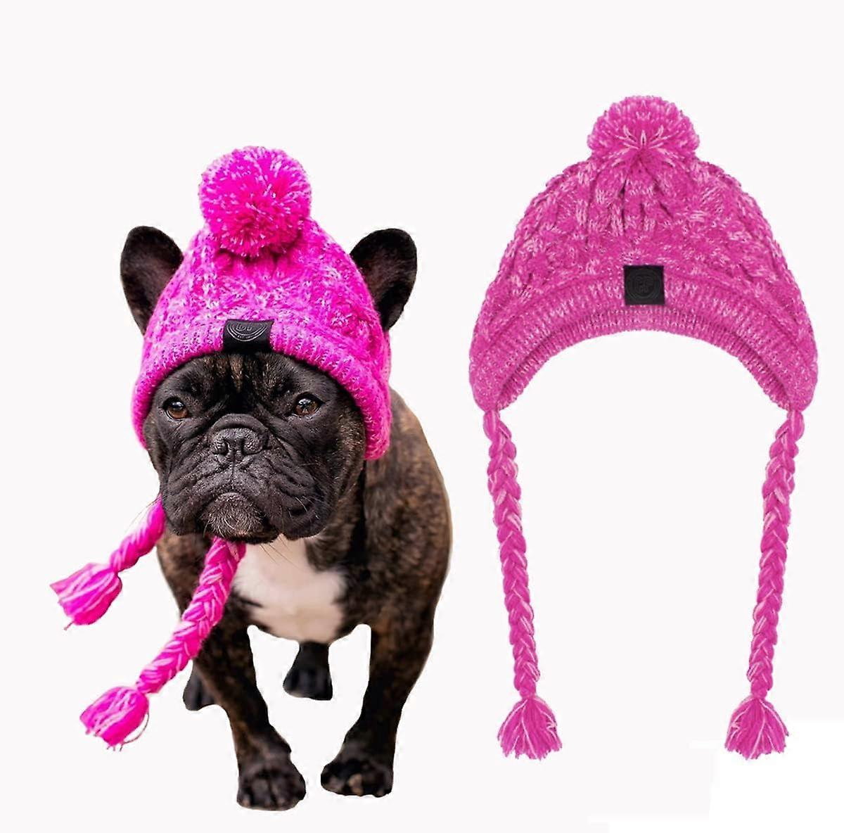 Meilleurs prix pour Unbrand Chapeau de pom polaire, chapeau tricoté chaud pour chien de compagnie, chapeau tricoté chaud d’hiver pour animaux de compagnie avec trous d...