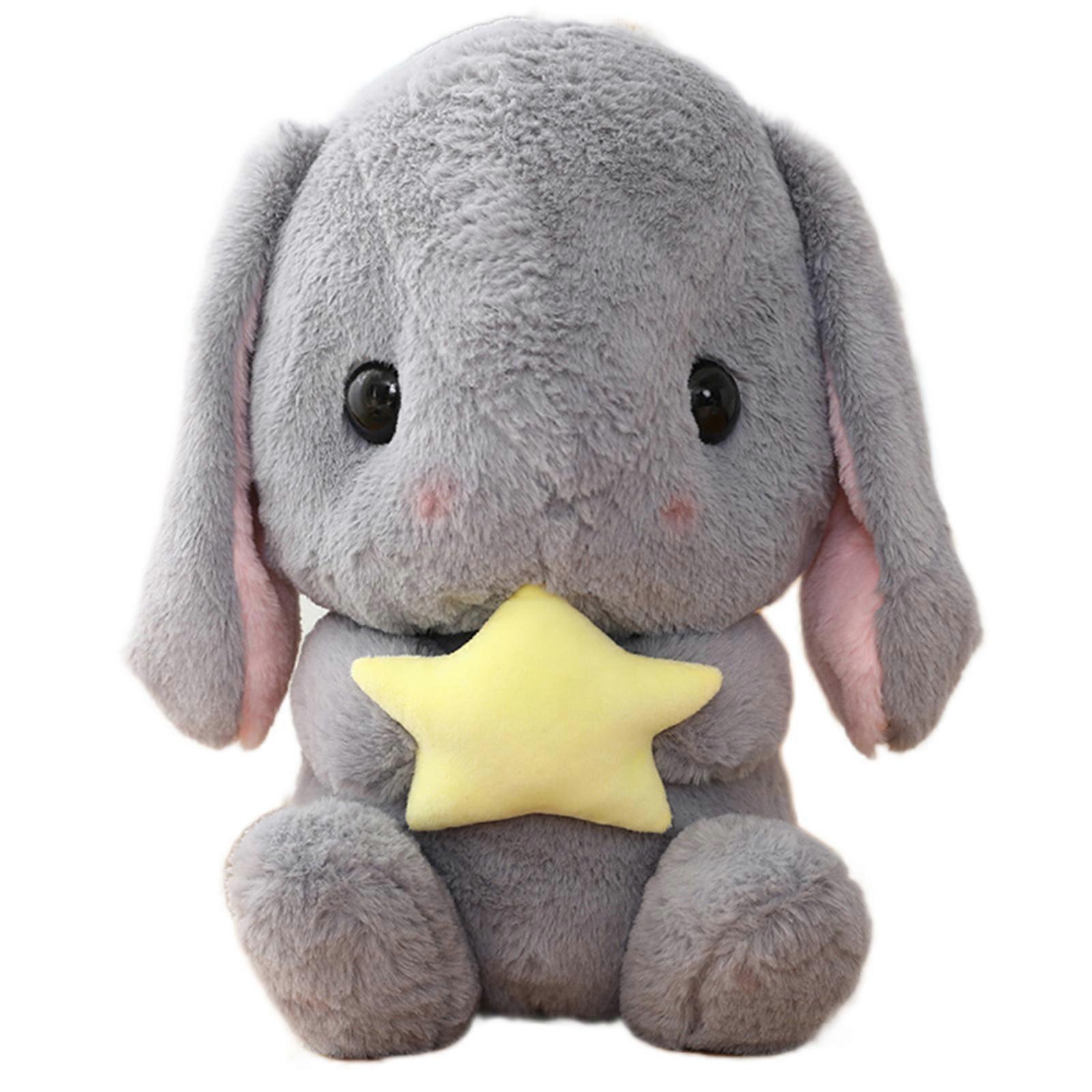 Sitting Lop Eared Rabbit, Soft Toy - Easter White Rabbit Stuffed Bunny Animal with Carrot Soft Lovely Realistic Long-Eared Standing Pink Plush Toys ,1