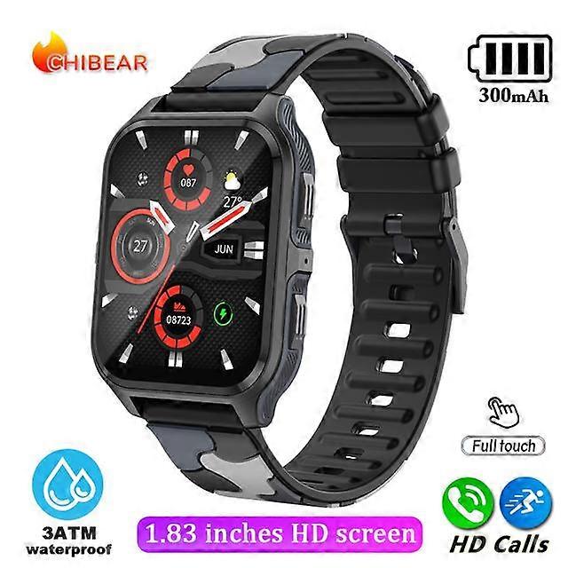 1,9 Zoll Outdoor Military Bluetooth Call Smart Watch Erwachsene Smartwatch Erwachsene Für Android iOS IP68 Wasserdichte Fitnessuhr + BOX