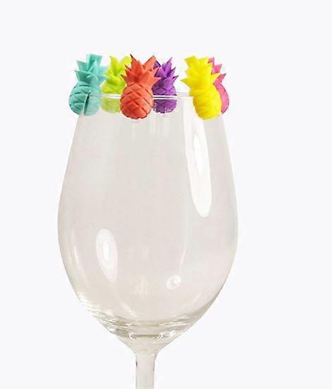12 PCS Creative Pineapple Wine Glass Charm Party Glass Decorations Glass Identifier (various colors)