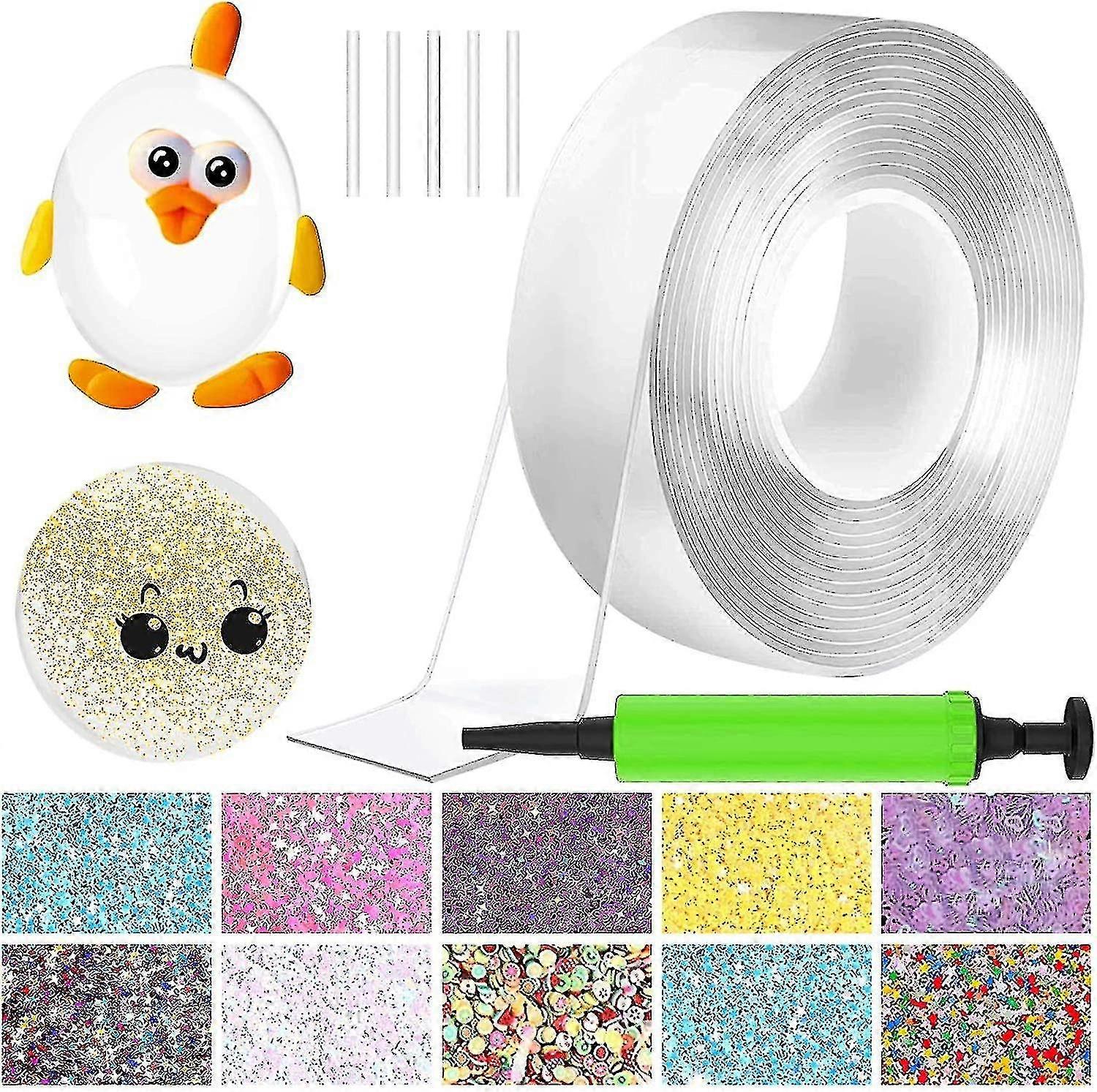 Oppgrader Nano Tape Bubble Kit, dobbeltsidig tape plastboble, elastisk tape