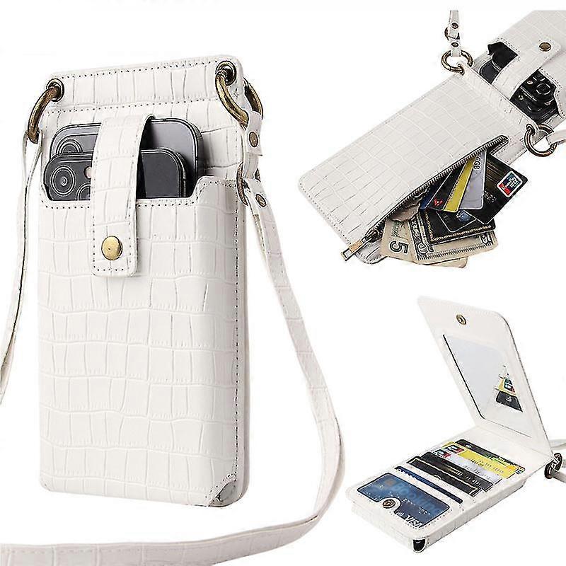 Functal Vertical Retro And Mini Shoulder Crocodile Pattern Purse Mobile Ph Bag