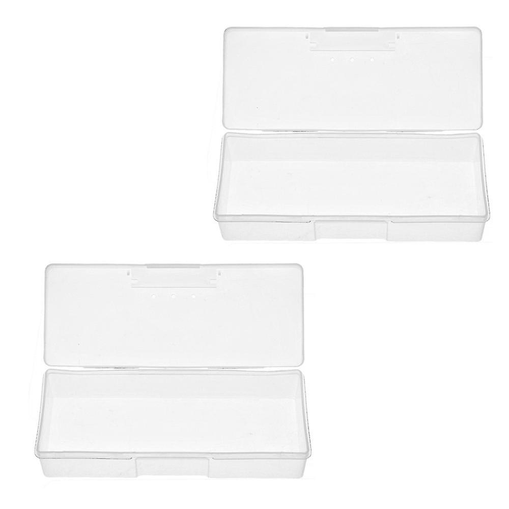 Empty Multifunctional Rectangular Storage Box - Nail Jewelry Storage Box Polished Manicure Toolbox