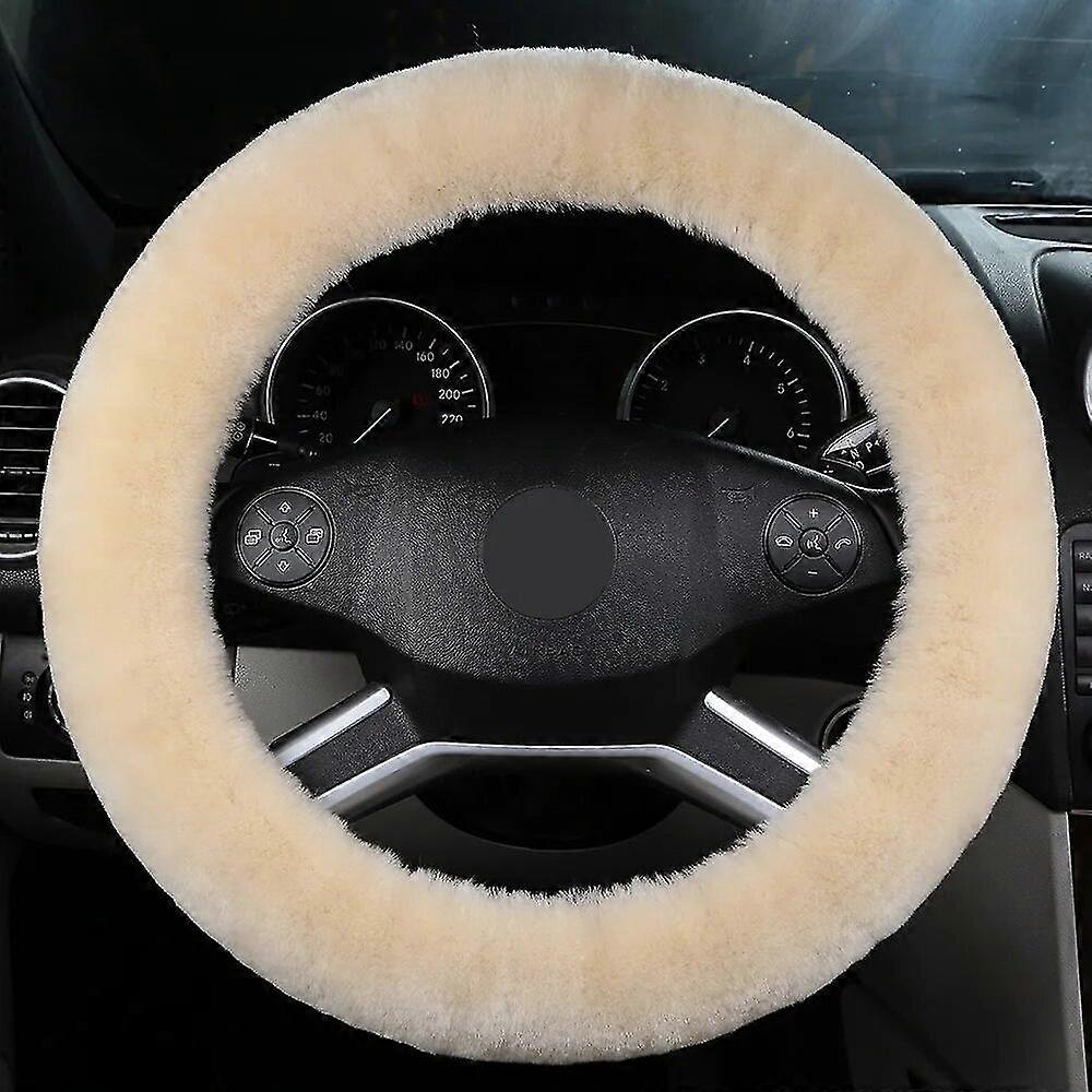 100% neuseeländische Wolle Auto Lenkradabdeckung weich warm lang Plüsch Lenkradabdeckung beheizt Fell Universal 38cm Zubehör