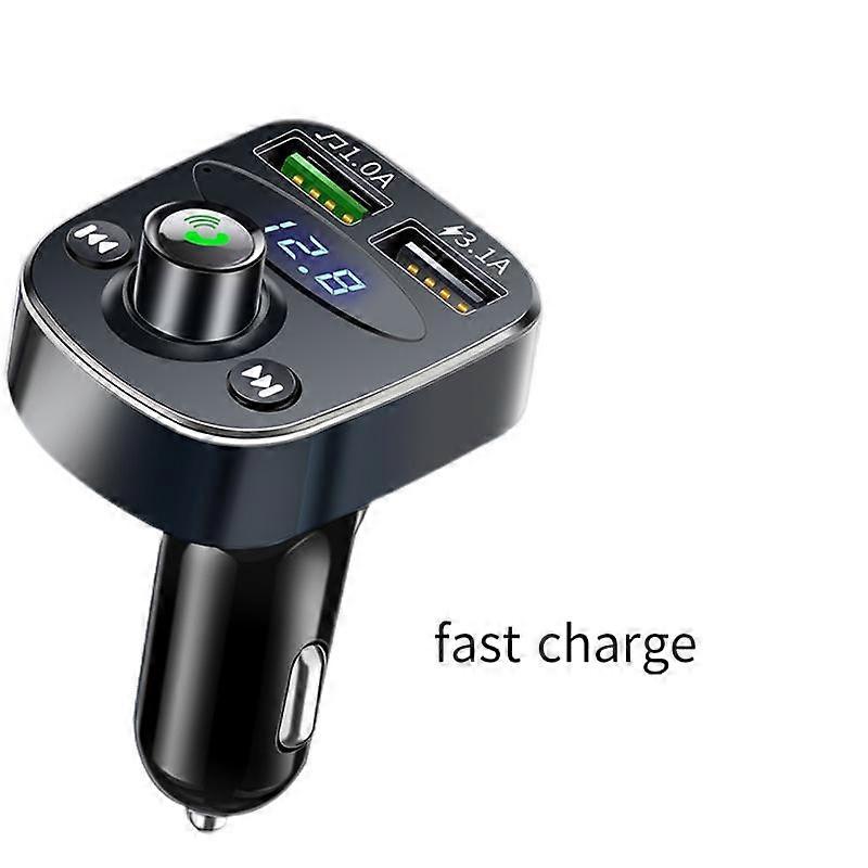 Player Multifunctional Bluetooth Receiver USB Car Charger-Bluetooth 5.0 [Black Quick Charge Version] (One Set)