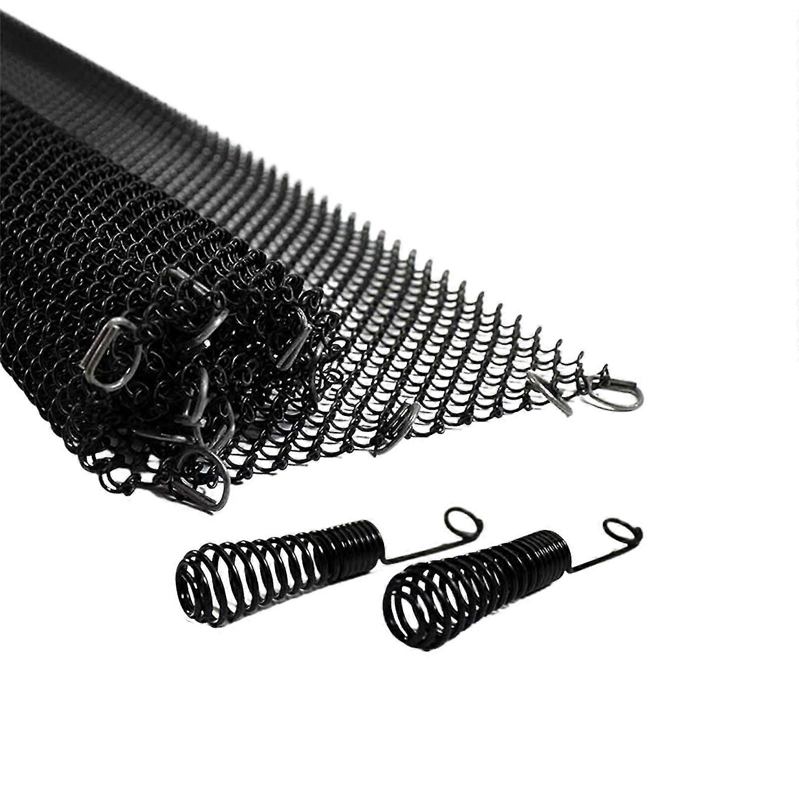 Fireplace Net Screen Curtain - Prevent Spark Damage To Carpet Or Hearth - Rust-resistant & Durable - Black - 2pcs (24x18in)