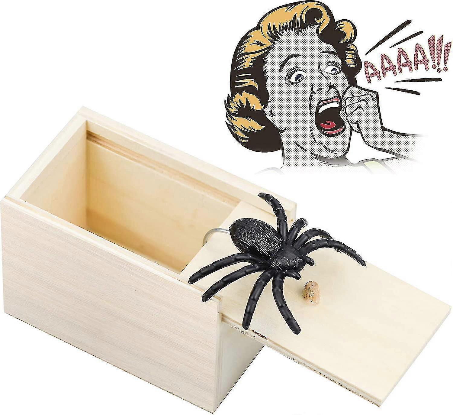 Spider in A Box Prank Gift, Wooden Scare Prank Boxes