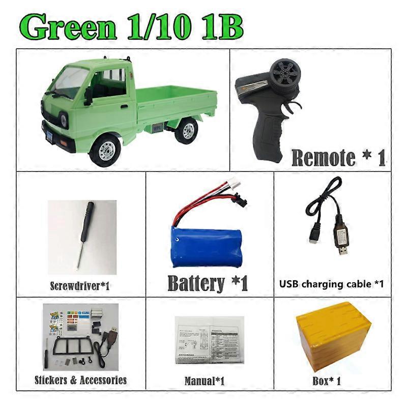 WPL D12 RC Car 2WD 2.4G Upgrade High Speed Drift Climbing Truck 1000mAh Lithium Battery,High Performance 260 Motor,Boys Gifts