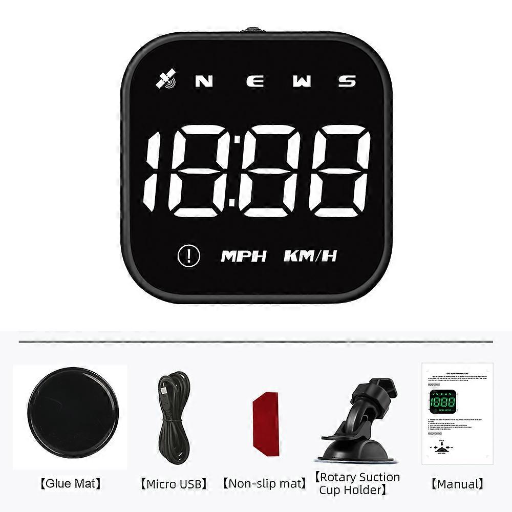 Car HUD G4S GPS Head Up Display Clock Compass Speedometer LED KMH Meter Holder 2.5 Inch Screen On Board Computer Digital Tester