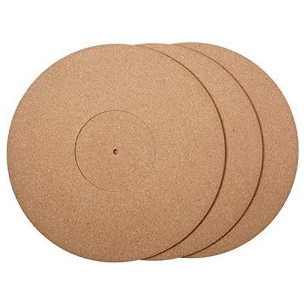 3 Pieces Cork Turntable Mats With High Fidelity For Vinyl Lp Record Players Audiophile Reduce Noise