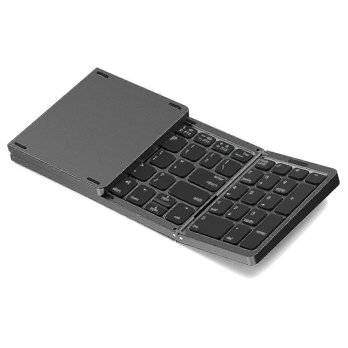 Foldable , Usb Rechargeable Wireless Keyboard For Ios, Android, Windows Pc Laptop Smartphone-black