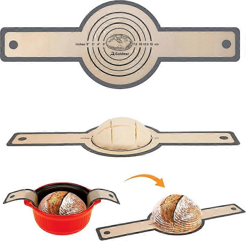 Silicone Bread Sling Dutchs Oven, Reusable Non-Stick & Easy Clean Silicone Baking Mat