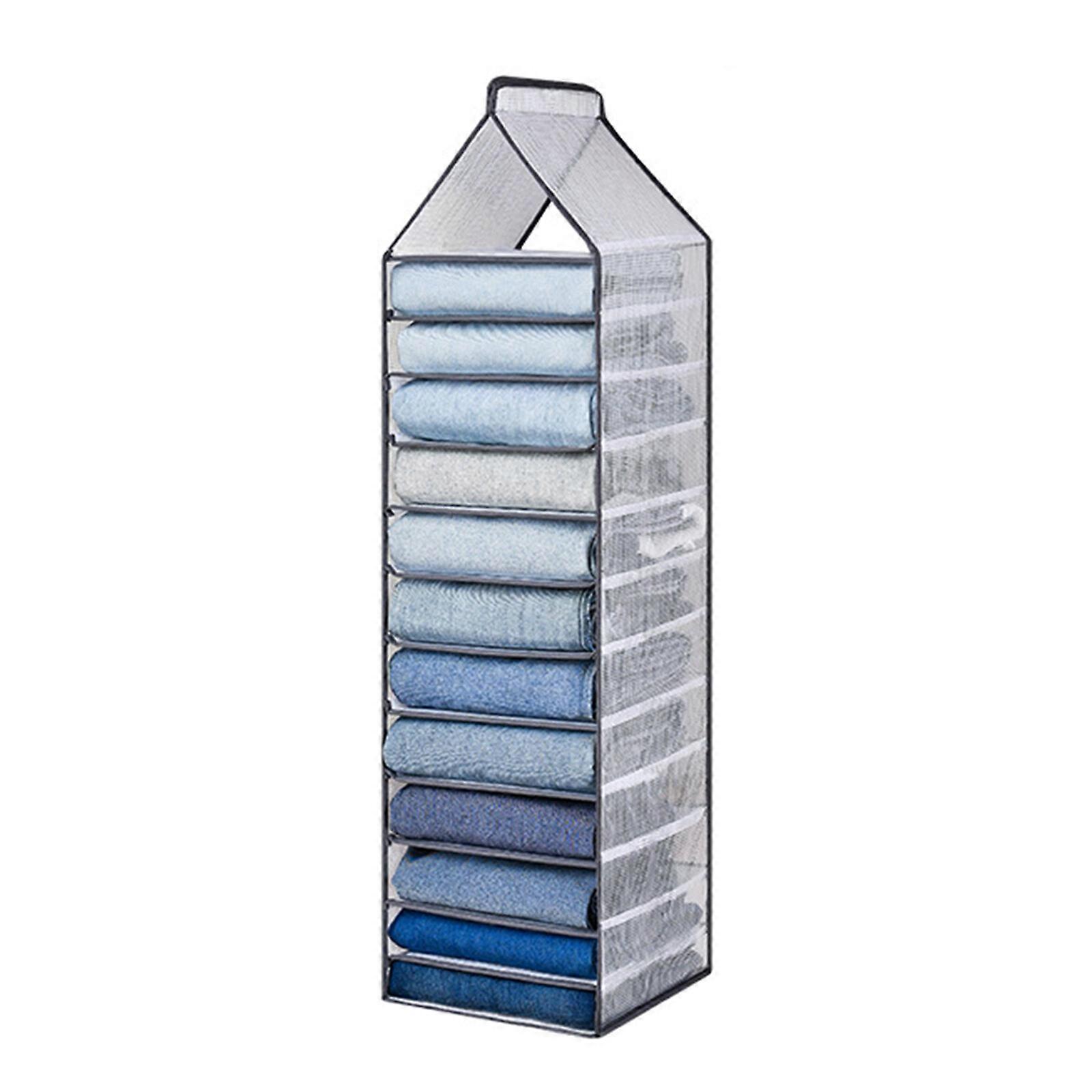 Folding Wardrobe Storage Space Saving 6/9/12 Grids Durable Hanging Closet Organizer,100% New
