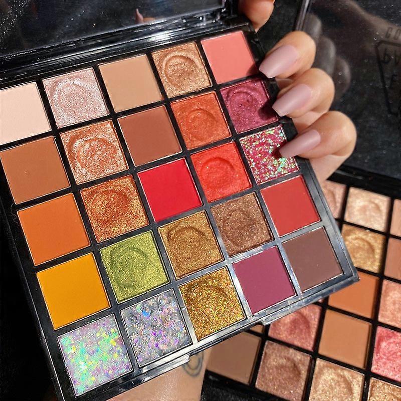 25 Color Mashed Potato Wet Powder Eye Shadow Plate Pearl Matte Finish Glitter Sequins Super Flashing