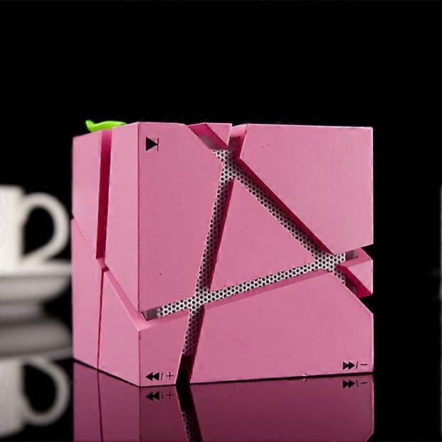 Qone Rubik's Cube bluetooth speaker, LED light - With radio function - Pink