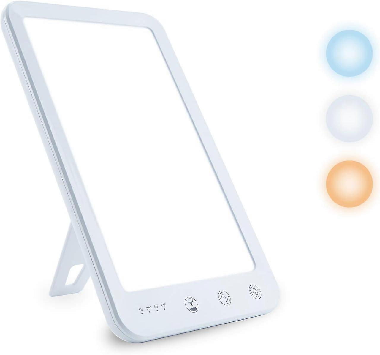 Light Therapy Lamp, Ultra-Thin UV-Free 10000 Lux Therapy Light, Touch Control with 3 Color Temperature, 5 Adjustable Brightness Levels, 4 Timer Functi
